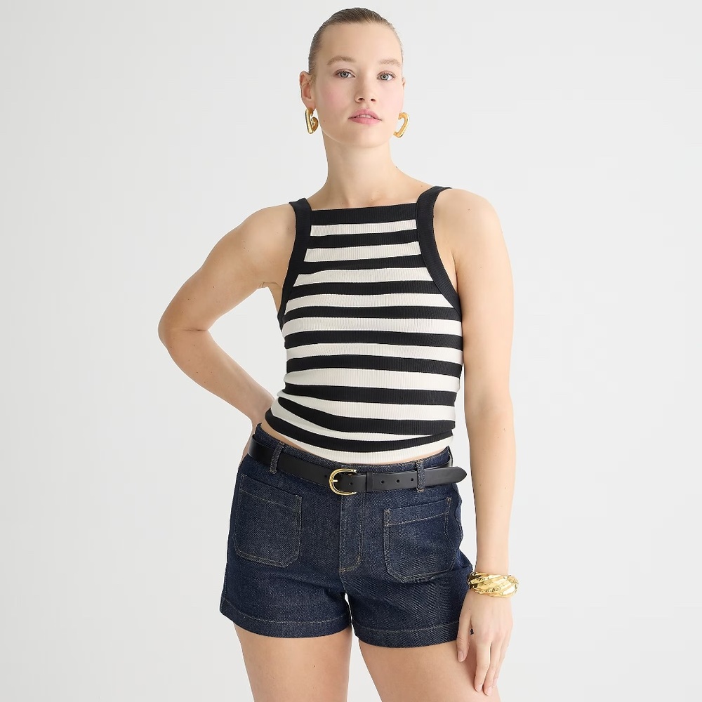 J.Crew Vintage Rib Wide-strap Tank Top in Stripe